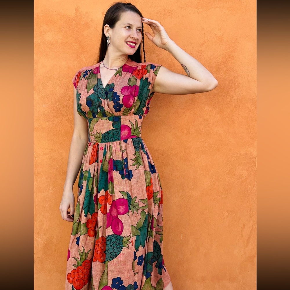 French vintage designer René Derhy Paris
cotton sun dress
